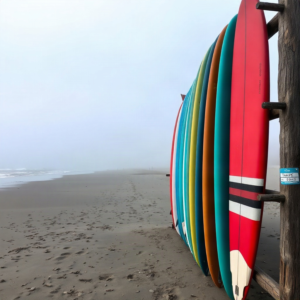 Longboards on a cedar rack