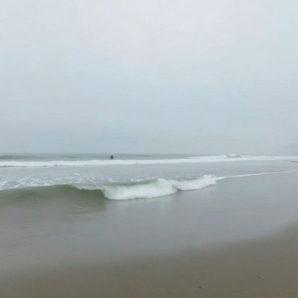 Small wave on a wide beach